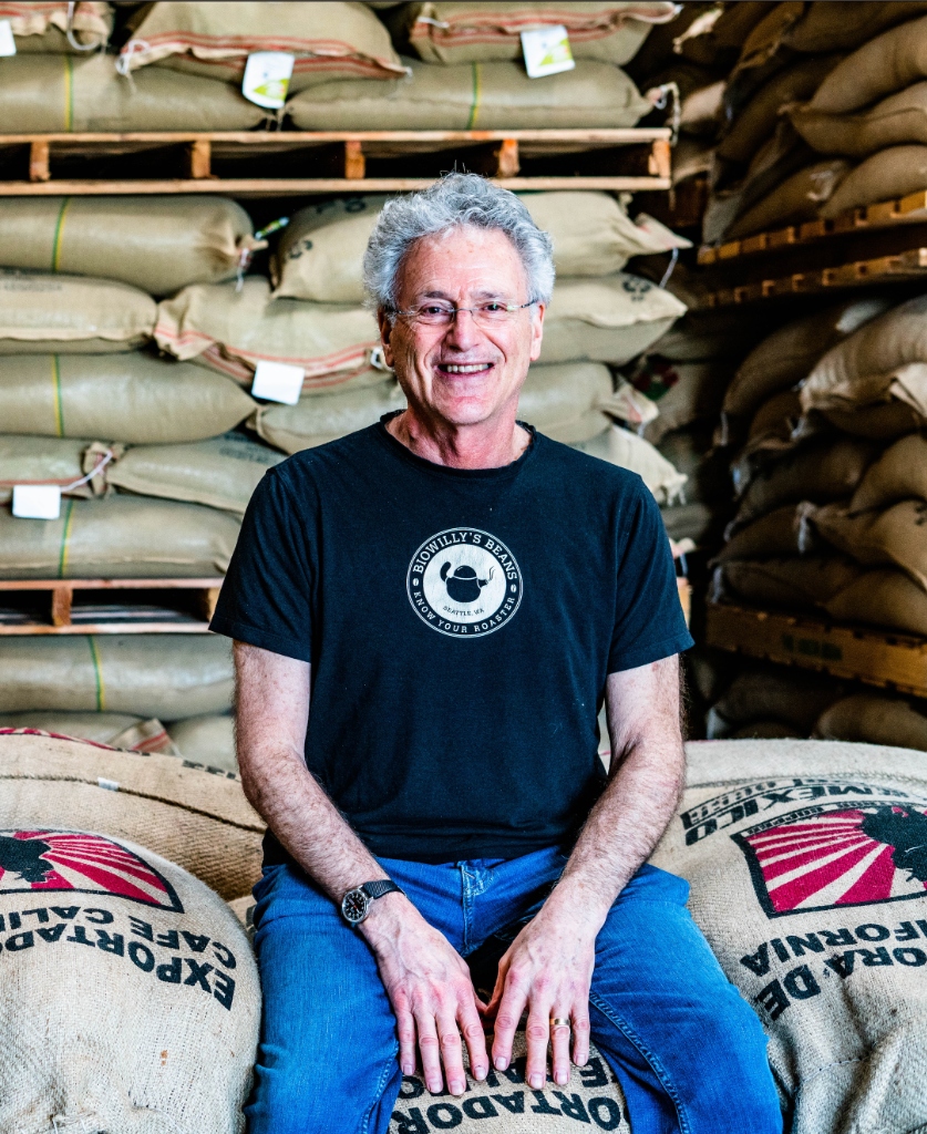 Bill Levin roasting coffee